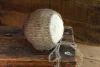 Newborn Mohair Bonnet, Photography Prop (Brown)