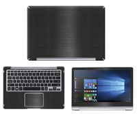 Decalrus - Protective Decal for Samsung Notebook 7 Spin-NP740U3M (13.3" Screen) Laptop Black Texture Brushed Aluminum Skin Skins Decal wrap BAsamsungSpin7_13Back