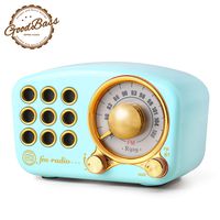 Retro Bluetooth Speaker, Vintage Radio-Greadio FM Radio with Old Fashioned Classic Style, Strong Bass Enhancement, Loud Volume, Bluetooth 4.2 Wireless Connection, TF Card and MP3 Player (Blue)