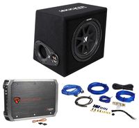 KICKER 43VC124 Comp 12" Subwoofer in Vented Sub Box Enclosure+Amplifier+Amp Kit