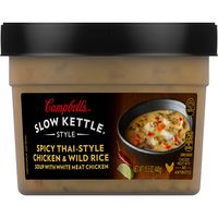 Campbell's Slow Kettle Style Spicy Thai-Style Chicken & Wild Rice Soup with White Chicken Meat, 15.5 oz. Tub