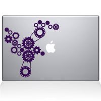 The Decal Guru Steampunk Gears MacBook Decal Vinyl Sticker - 15" MacBook Pro (2015 & Older) - Lavender (1184-MAC-15P-LAV)