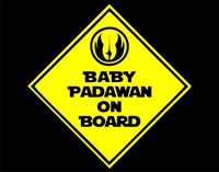 Diamond Graphics Baby Padawan On Board Sign (6" x 6") Yellow Die Cut Decal Bumper Sticker for Windows, Cars, Trucks, Laptops, Etc