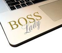 Boss Lady 4" Decal Vinyl Motivational Sticker for Laptop Journal,Wall or car (Metallic Gold/Metallic Silver)