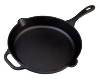 Victoria SKL-212 Cast Iron Skillet Large Frying Pan with Helper Handle Seasoned with 100% Kosher Certified Non-GMO Flaxseed Oil, 12 Inch, Black