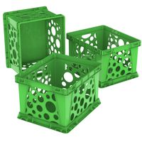 Storex Large Storage and Transport File Crate, 17.25 x 14.25 x 10.5 Inches, Green, Case of 3 (STX61556U03C)