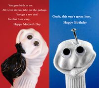 Quiplip Sock Em's Mother's Day + Birthday 6) Greeting Cards