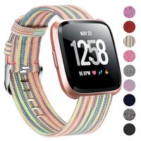 Welltin Bands Compatible with Fitbit Versa/Fitbit Versa 2/Fitbit Versa Lite for Women Men, Breathable Woven Fabric Strap, Quick Release, Adjustable Replacement Wristband for Fitbit Versa Smart Watch