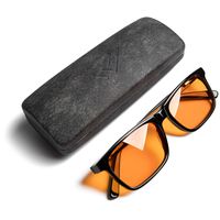 THL Sleep Blue Light Blocking Reading Glasses +2.0 for Better Sleep - Amber Orange Computer Filter Anti Eye Strain Lenses (Black +2.00) Wide Fit