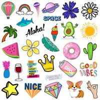 Laptop Vinyl Stickers for Waterbottle,Hydro Flask,Snowboard,Luggage,Motorcycle,iPhone,MacBook,Wall,DIY Party Supplies Patches Decal (Pink Sticker 30Pcs)