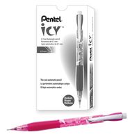 Pentel Icy Mechanical Pencil, 0.7mm, Tinted Pink Barrel, Box of 12 (AL27TP)