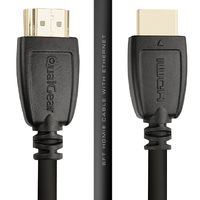 QualGear High Speed HDMI 2.0 Cable with Ethernet (6 Feet) - 100% OFC Copper, 24K Gold Plated Contacts, Triple-Shielded. Supports 4K Ultra HD, 3D, 18 Gbps, Audio Return Channel (QG-CBL-HD20-6FT)