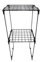 Set of 2 Stackable 12" Height Locker Shelf for School, Office, Gym or Home Use (Black)