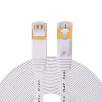 Cat 6 Flat Ethernet Cable 150 ft, Long Internet Cable with rj45 connectors, High Speed White LAN Cable with Clips & Straps