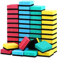 48 Pieces Magnetic Dry Erase Whiteboard Eraser Mini Chalkboard Erasers Felt Whiteboard Eraser for Classroom, Home and Office，4 Colors