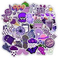 Cute Vsco Stickers for Water Bottles Big 50 PCS Purple Vinyl Waterproof Aesthetics Trendy Stickers for Teens, Girls, Perfect for Water Bottles,Laptop, Phone, Travel Luggage Decals Graffiti Patches