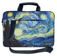 Meffort Inc 17 17.3 inch Canvas Laptop Shoulder & Hand Carrying Bag Case with Side Protection -The Starring Night
