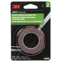 3M Super Strength Molding Tape, Highly Durable & Easy to Use, 1/2in wide x 5 feet in length, 1 roll