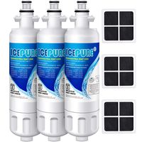 ICEPURE Refrigerator Water Filter and Air Filter, Compatible with LG LT700P, ADQ36006101, KENMORE 46-9690, 9690, ADQ36006102, WSL-3, LFXS30766S, LFXC24726D, and LT120F Air Filter, RWF1200A, 3 Combo