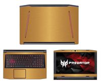 decalrus - Protective Decal for Acer Predator Helios 300 G3-571 (15.6" Screen) Laptop Gold Texture Brushed Aluminum Skin case Cover wrap BAPredatorHelios300_G3-571Gold