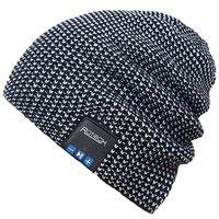 Mydeal Wireless Bluetooth Hat Cap Dual Knit for Men Women with Stereo Headphones Headsets Earphones Speakers Hands-Free Phone Call for Gym Skiing Skating Running Walking - Black