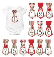 Gift Set of 12 Tie Keepsake Photography Monthly Baby Stickers with Sock Monkey Designs T051