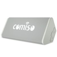 COMISO Bluetooth Speakers, IPX7 Waterproof Wireless Portable Speaker Loud Crystal Clear Stereo Sound, Rich Bass, 20 Hour Playtime, Dual-Driver Built-in Mic for Party, Travel, Outdoor, Backyard (Grey)