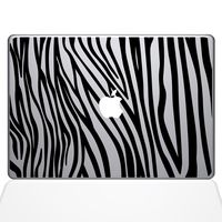 The Decal Guru 2046-MAC-11A-BLA Zebra Stripes Decal Vinyl Sticker, Black, 11" MacBook Air