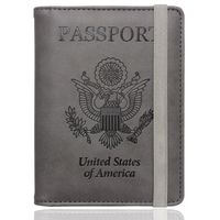 WALNEW RFID Passport Holder Cover Traveling Passport Case (Gray)