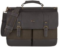 Solo Thompson 15.6 Inch Briefcase with Padded Laptop Compartment, Brown