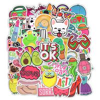 COOLCOOLDE Water Bottle Stickers Cute Girl Stickers 50pcs Variety Vinyl for Laptop Stickers Car Motorcycle Bicycle Luggage Decal Graffiti Patches Skateboard Stickers(Summer Fresh)