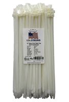 Heavy Duty Cable Ties, Premium Zip Ties for Cable Management - 120 LB Tensile Strength Nylon (12 Inch 100 Pack, White)