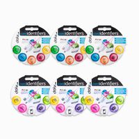 Dotz Cord Identifiers, Set of 6 Packs, 5 Identifiers per Pack, Bright and Pastel Colors (DCI101CO-C)