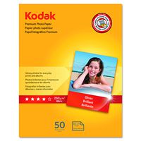 Kodak Premium Photo Paper for inkjet printers, Gloss Finish, 8.5 mil thickness, 50 Sheets, 8.5" x 11" (8360513)