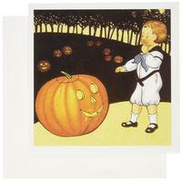 3dRose Scary Vintage Pumpkin - Greeting Cards, 6 x 6 inches, set of 12 (gc_62721_2)