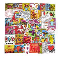 Keith Haring Doodle Stickers for Water Bottles 50 Pack Cute,Waterproof,Aesthetic,Trendy Stickers for Teens,Girls Perfect for Waterbottle,Laptop,Phone,Travel Extra Durable Vinyl (Keith Haring)