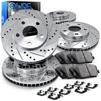 For 2005-2010 Honda Odyssey Front Rear Drill/Slot Brake Rotors Kit + Ceramic Pads