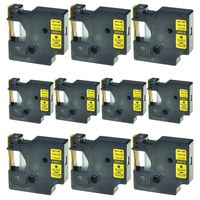 SuperInk 10PK Black on Yellow Label Tape Compatible for DYMO D1 45018 S0720580 (1/2Inch x 23Feet) LabelManager 120P 210D 260P 360D 420P Series Printer
