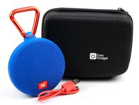 DURAGADGET Hard Black EVA Carry Case - Compatible with JBL GO 2 | Clip & Clip-Plus Portable Speakers