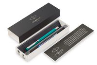 PARKER Vector Fountain Pen, Emerald with Chrome Trim, Medium Nib, Blue Ink, Gift Box