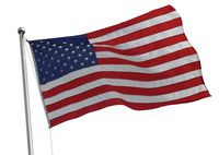 Vestil AFL-25 Nylon United States Flag, 6' Width, 4' Height