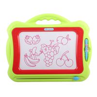 Magnetic Drawing Board Kids | 4 Color Zone Erasable Magna Doodle Pad Educational Sketching Boys Girls 3 Years Up - Green and Red