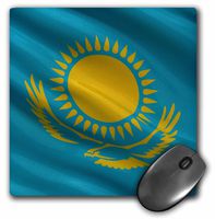 3dRose Flag of Kazakhstan waving in the wind - Mouse Pad, 8 by 8 inches (mp_178059_1)