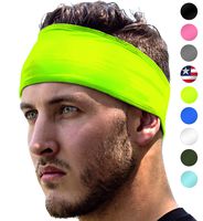 High Visibility Headband: Sport Headbands For Running & Jogging Safety at Night. Fits Women Men Kids. Replace Reflective Gear Vest Jacket Shirt For Bright Visible Sweatband. High-Vis Florescent Yellow