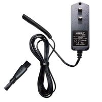 HQRP AC Adapter Power Cord Charger for Braun Series 1, FreeControl Model 190, 190s-1, 1775 Type 5729, Series 3, Contour Model 350, 360, 5873, 5874 Type 5739 Shaver Plus Cleaning Brush