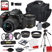 Nikon D5600 DSLR Camera with AF-P DX NIKKOR 18-55mm f/3.5-5.6G VR Lens + Deluxe DSLR Camera Case + 32GB Extreme Memory Bundle (24pcs)