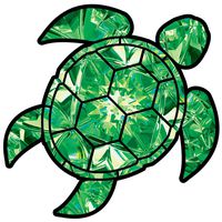 Emerald Sea Turtle Birthstone Decal May Print Sticker Vinyl Rear Window Car Truck Laptop Gem Travel Mug Water and Fade Resistant 2.5 Inches