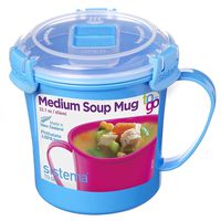 Sistema 211072ZS Microwave Soup Mug, 2.8 Cup, Medium, Blue