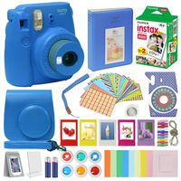 Fujifilm Instax Mini 9 Camera Cobalt blue Accessory kit for kids Fuji Instax Mini 9 Camera Includes Instant camera Fuji Instax Film 20 pack Instax Case with strap Instax Album + Frames lenses and more