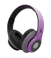 iJoy Matte Rechargeable Wireless Bluetooth Foldable Over Ear Headphones with Mic, EDM